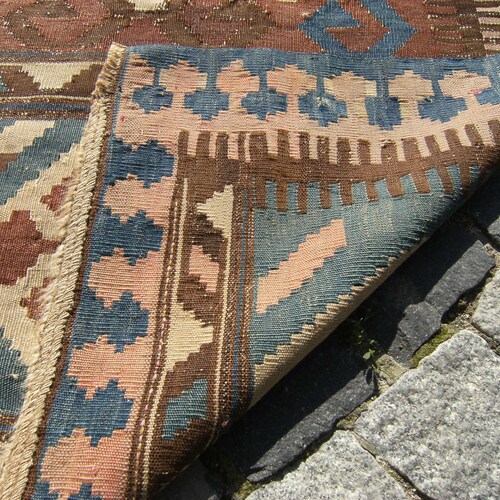 Fabulous Antique Collectors Item West Anatolian Nomads Fragment Kilim Rug 64'' X 38'' / 162 CM X 98 CM shops