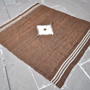 Vintage Angora Mohair Rug, 55'' x 67'' Anatolian Oriental Real Mohair Rug NO DYE, Home Decor Rug, Organic Mohair Area Rug, 140 x 170 cm