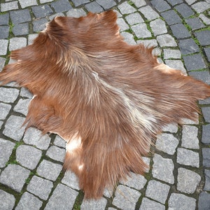 Angora Goat Leather Angora Goatskin Fur Rug, 2&#39;4&#39;&#39; x 2&#39;8&#39;&#39; ft, Pelt Hide 100% Natural Goat Skin Rug, Terrific Home Decor Goatskin Rug,