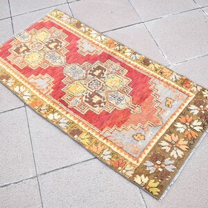 Anatolian Oushak Area Rug 2&#39;1 x 4&#39;2 ft Vintage Turkish Sweet Colors Bohemian Area Rug