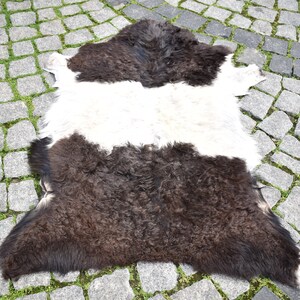 Angora Goat Leather Rug, 2&#39;2&#39;&#39; x 3&#39;5&#39;&#39; ft, Angora Goatskin Fur Rug, Pelt Hide 100% Natural Goat Skin Rug, Organic Goat Skin Rug,