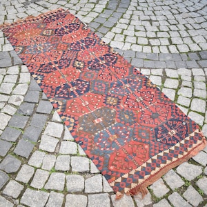 Toller antiker Fragment-Kelim-Teppich, 36 &#39;&#39; x 81 &#39;&#39; anatolischer Sammlerstück Fragment Kilim, fantastischer Wohnkultur-Fragment-Kelim-Teppich