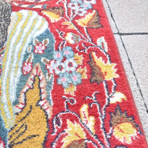Wonderful Antique Awesome Rug, 30'' x 25'' Pictorial Caucasian Wall Hangings shops Rug, Hand Knotted Rug, Home Decor Rug,