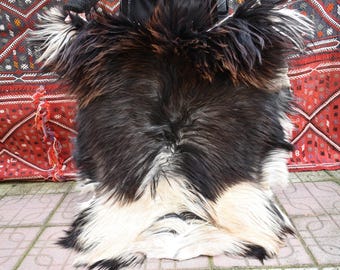 アンゴラヤギ革ファーラグ、2'1'' x 2'9'' ft、天然皮革 - Etsy 日本