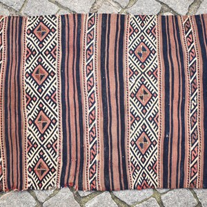 Fabulous Antique Turkish Bergama Bag Face Rug, 24'' x 32'' West Anatolian Rug, Soumak Weave Bag Face Rug, Organic Wool Bag Face Rug,