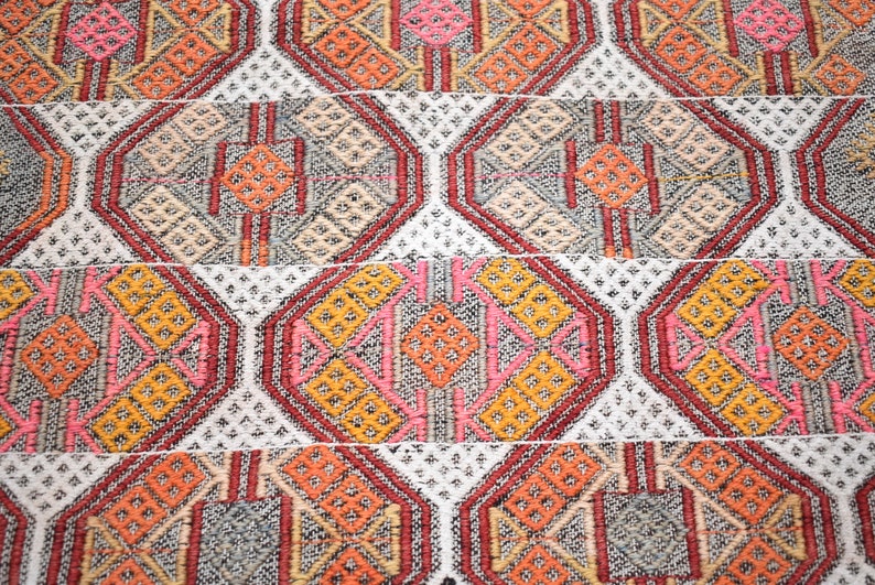 20/'/' x 30/'/' Antique Anatolian Mini Sivas Cicim Kilim Rug Embroidered Woven Kilim Rug, Terrific Turkish Cicim Kilim Rug Tribal Kilim Rug