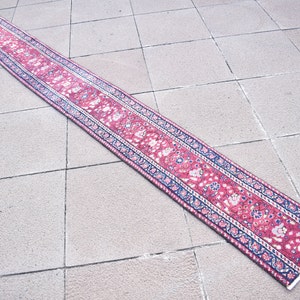 Anatolian Custom Size Hallway Rug, 11'' x 94'' Vintage Turkish Hallway Runner Corridor Bohemian Area Rug