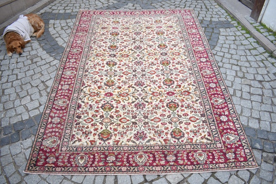 Vintage Turkish Wool Rug, Anatolian Kayseri Bunyan Carpet (78'' X