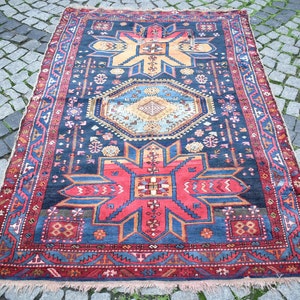 Fabulous Antique Caucasian Rug, 54&#39;&#39; x 81&#39;&#39; Caucasian Collector&#39;s Piece Distressed Rug, Awesome Home Decor Wall Hangings Rug,