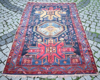 Fabulous Antique Caucasian Rug, 54'' x 81'' Caucasian Collector's Piece Distressed Rug, Awesome Home Decor Wall Hangings Rug,