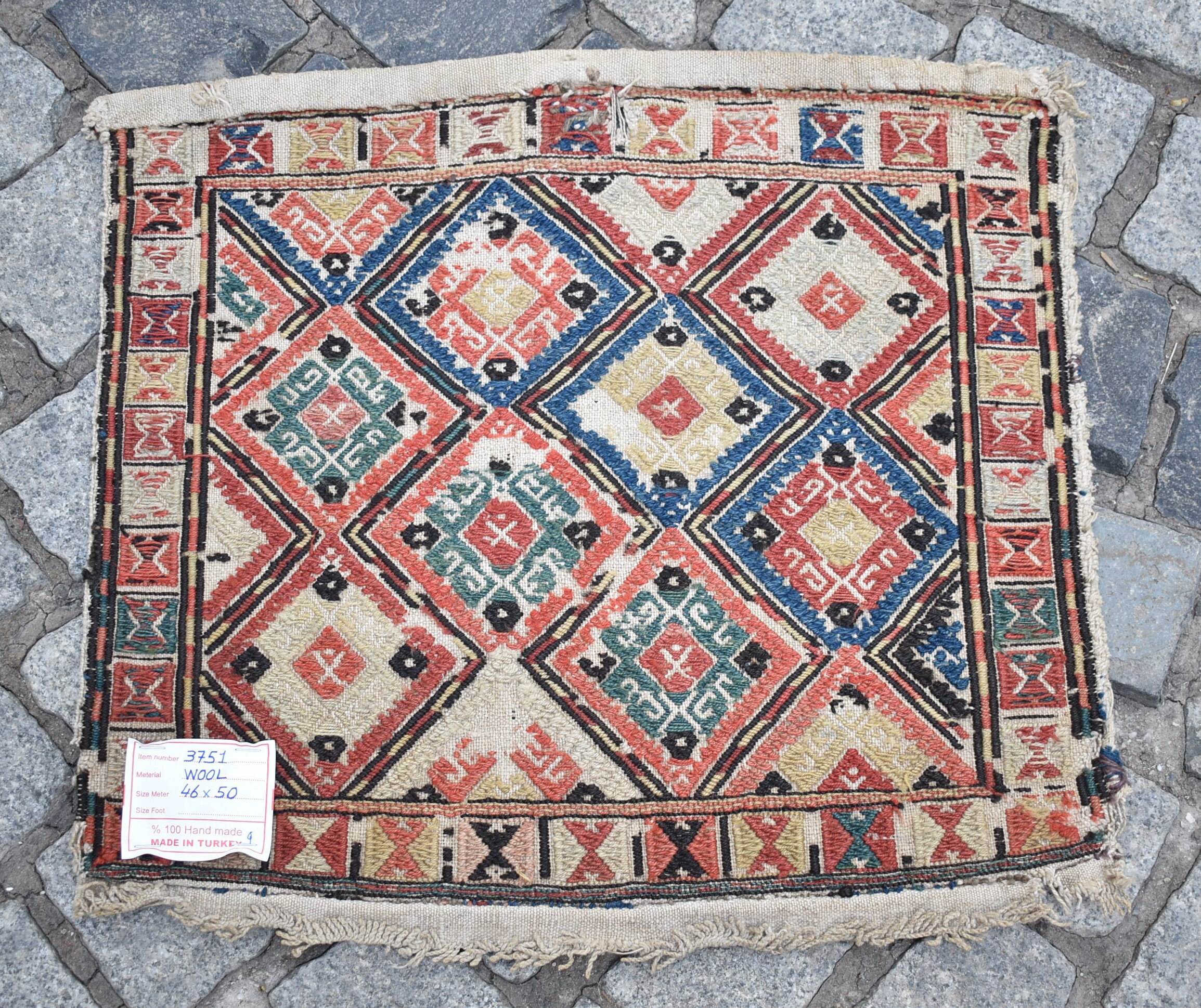 アンティークコーカサス キリム アンティーク コーカサス ヴェルネ キリム バッグフェイス、刺繍