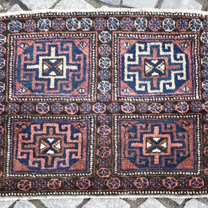 Fabulous Antique Rare Caucasian Bag Face Rug, 27'' x 20'' Collector Item Bag Face Rug, Natural Color Rug, Organic Wool Bag Face Rug,