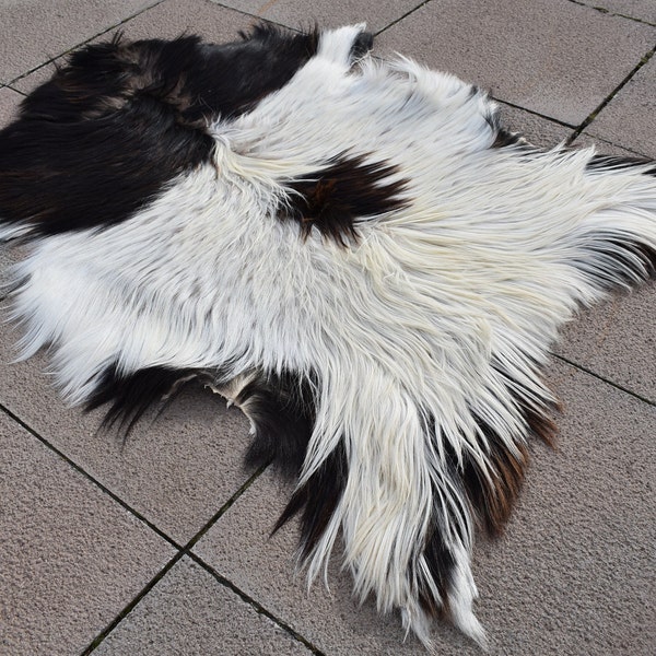 Angora Goatskin Leather Rug 2'3'' x 2'9''ft Angora Goatskin Fur Rug Pelt Hide 100% Natural Goat Skin Rug