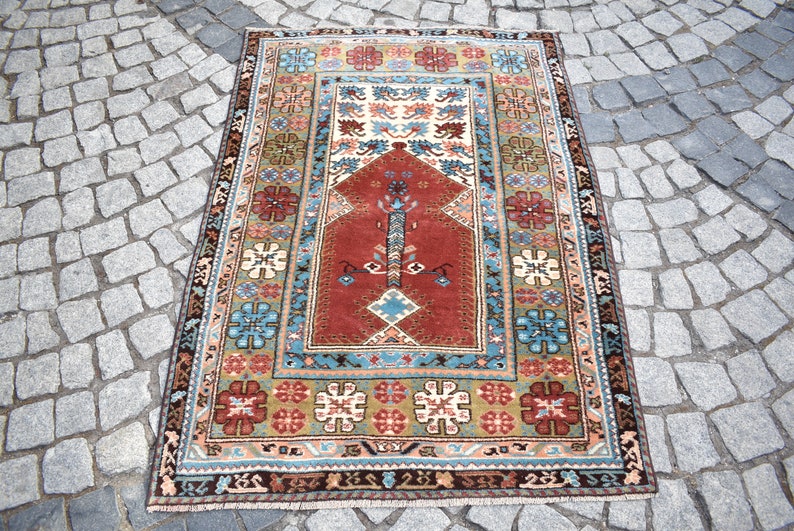 40/'/' x 56/'/' Vintage Anatolian Kula Rug Wool Pile Rug Bohemian Wool Rug Turkish Awesome Kula Rug Hand Woven Anatolian Rug,