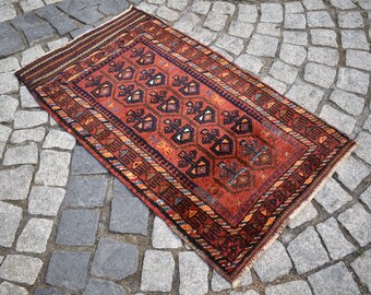 Terrific Antique Tribal Rug, 23'' x 39'' Turkoman Collector's Piece Tribal Rug, Hand Knotted Rug, Awesome Tribal Rug, Natural Wool Rug,
