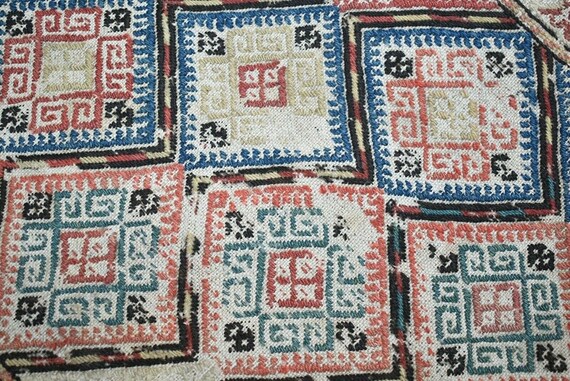 アンティークコーカサス キリム アンティーク コーカサス ヴェルネ キリム バッグフェイス、刺繍