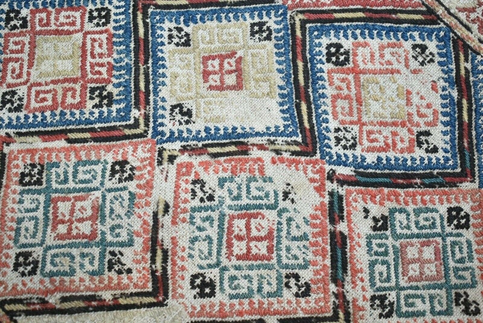 アンティークコーカサス キリム アンティーク コーカサス ヴェルネ キリム バッグフェイス、刺繍