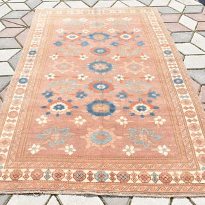 Vintage Shirvan Rug, 50&#39;&#39; x 78&#39;&#39; Caucasian Rug, Hand-knotted Rug Home Decor Rug, Organic Wool Rug, Muted Dye Rug, Caucasian Area Rug,