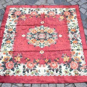 Velvet Table Cover Rug, 45&#39;&#39; x 46&#39;&#39; Anatolian Sofa Cover Velvet Table Rug, Awsome Home Decor Velvet Cover,