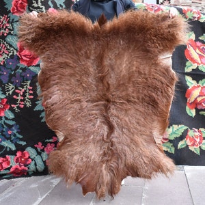 Angora Goat Leather Angora Goatskin Fur Rug, 31&#39;&#39; x 39&#39;&#39; Pelt Hide 100% Natural Goat Skin Rug, Home Decor Goat Skin, Organic Goat Skin Rug,