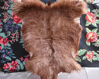 アンゴラヤギ革ファーラグ、2'1'' x 2'9'' ft、天然皮革 - Etsy 日本