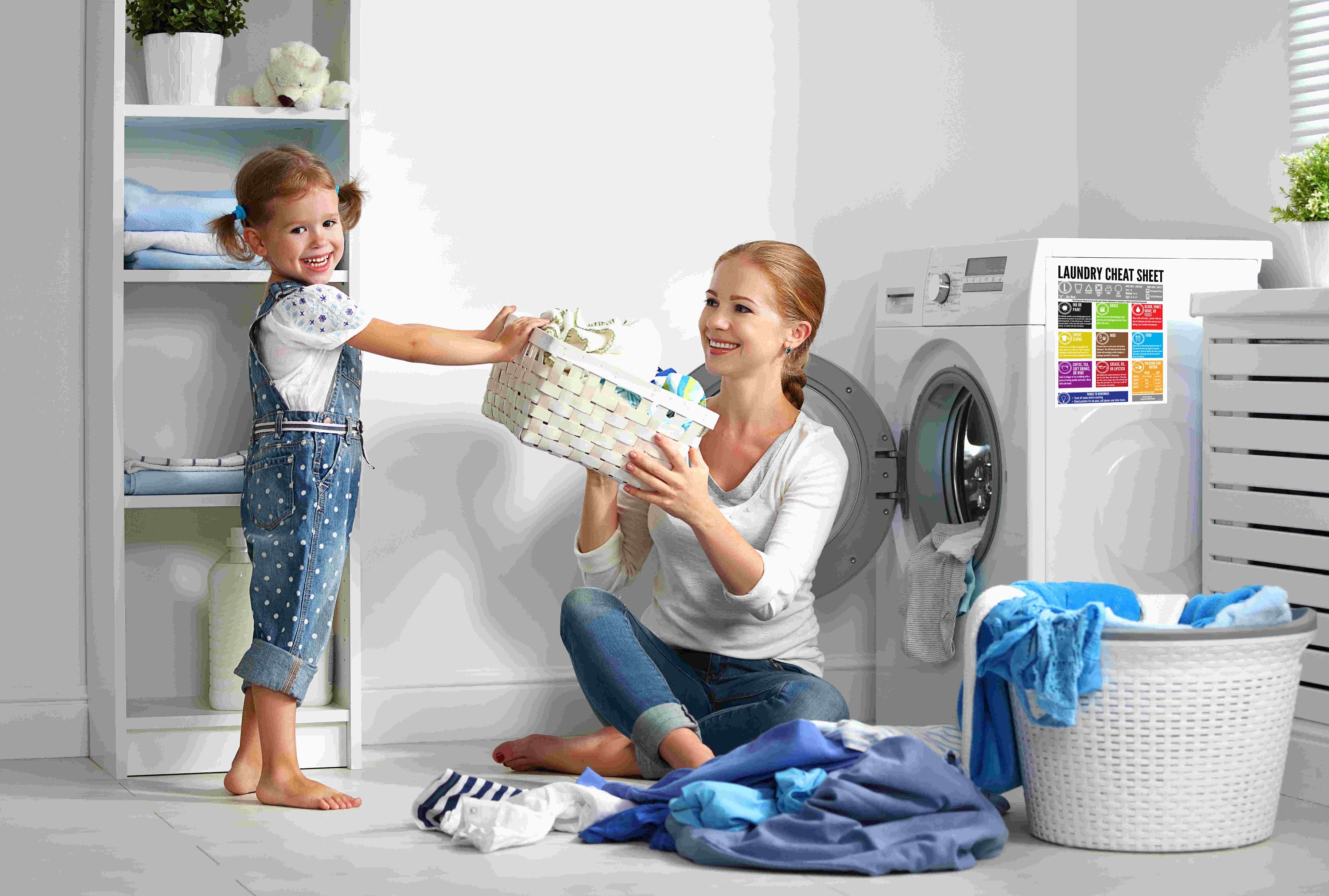 Laundry Cheat Sheet for washer or dryer Etsy