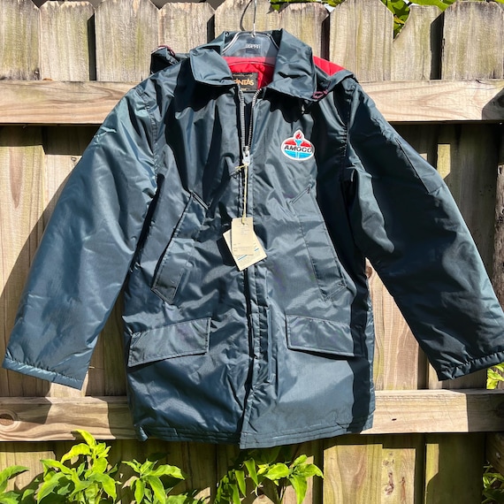 Vintage 1980s Amoco Hooded Utility Jacket NWT. Size M