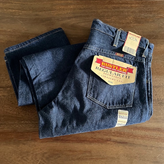 Vintage 1980s Rustler Wrangler Jeans Size 32x30 W… - image 1