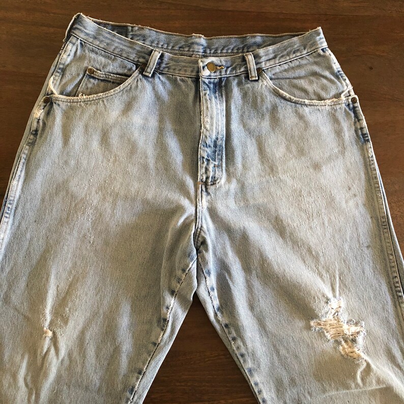 Vintage 1990s Destroyed Wrangler Jeans Size 36 image 2