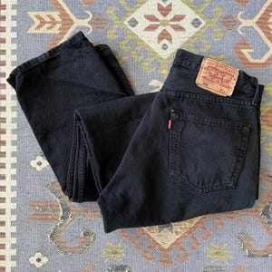 Vintage Y2Ks Levi’s 501 Distressed Black Jeans Size 34