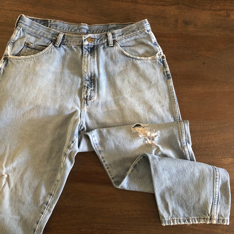 Vintage 1990s Destroyed Wrangler Jeans Size 36 image 4