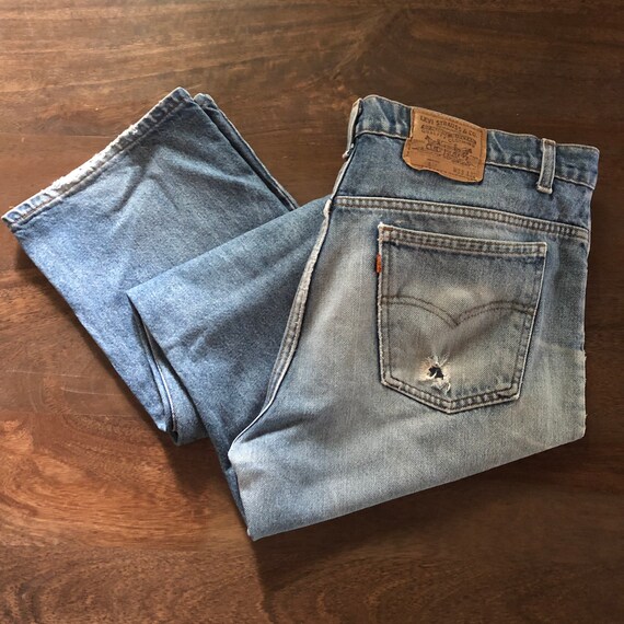 Vintage 1980s Distressed Levi’s 517 Orange Tab Jea