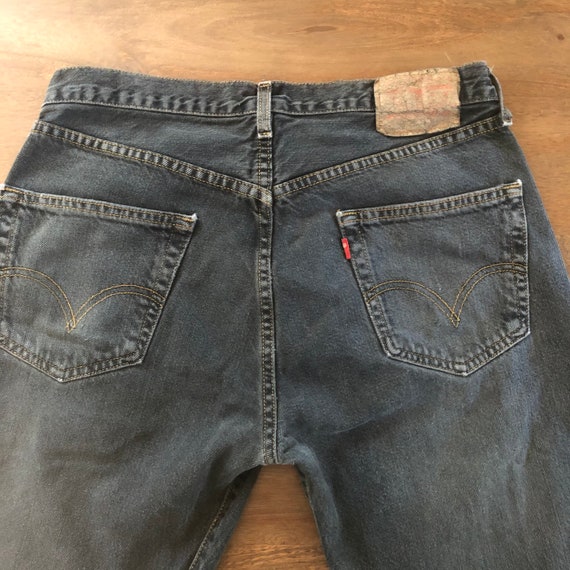 Vintage 1990s Levi’s 501 Distressed Black Jeans S… - image 6