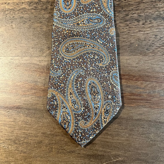 Vintage 1980s Paisley Silk Tie by Paco Rabanne - image 2