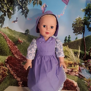 18 Inch Girl Doll  Regency Gown Dress an Apron  #290