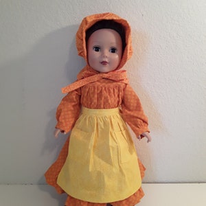 Bambola da 18 pollici Pioneer/Prairie Dress con cuffia e grembiule #361