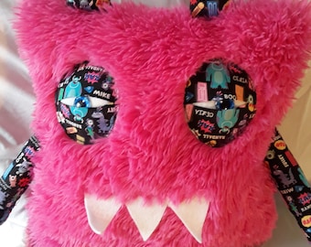 X Large Pink Fur Monster Buddy