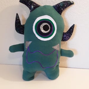 Green space alien monster pillow plush
