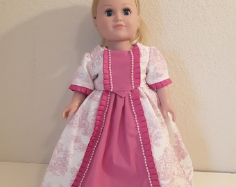 18 Inch Girl Doll 18th Century Outlander Historical  Dress #440