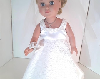 18 Inch Girl Doll Wedding Dress  #300