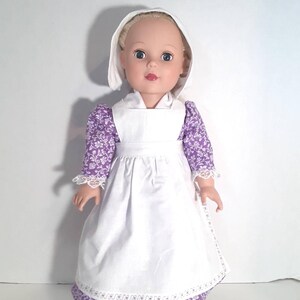 18 Inch Girl Doll  Regency Gown Dress an Apron  #306