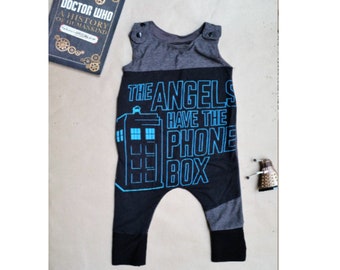 Ellem Cute Doctor Tardis Who Element Jumpsuit For Baby White Ellem Cute Doctor Tardis Who Element Jumpsuit For Baby White