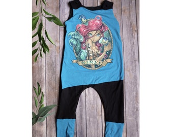 Upcycled mermaid Romper