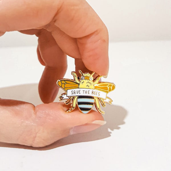 Blue Banded Bee Enamel Pin