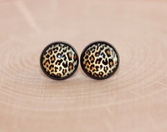 Leopard Print Stud Earrings