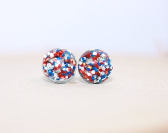 4th of July Patriotic Stud Earrings