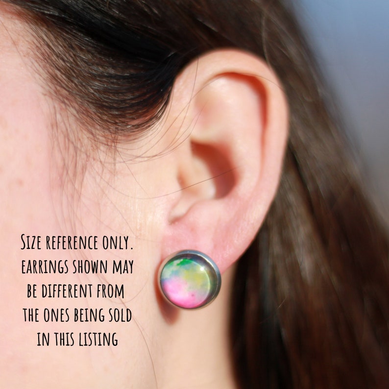 Spanish Moss Green Stud Earrings Gifts for Her Etsy