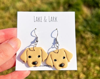 Yellow Lab Dog Earrings, Golden Retriever Dog Earrings, Dog Mom Gift, Labrador Retriever Jewelry