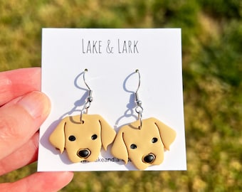Yellow Lab Dog Earrings, Golden Retriever Dog Earrings, Dog Mom Gift, Labrador Retriever Jewelry