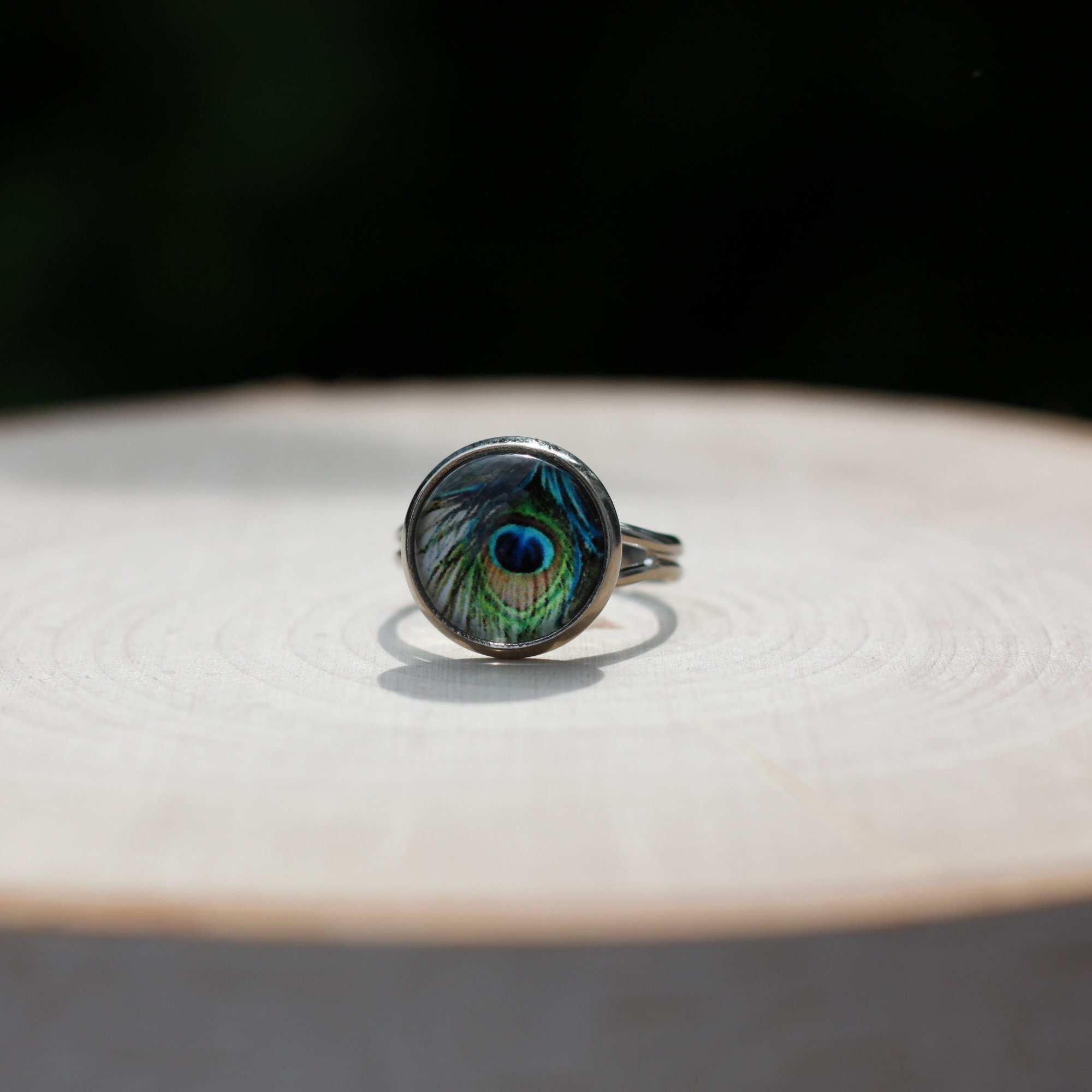 Peacock hot sale feather ring